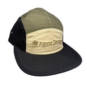 Alpine Design Hat Cap Strap Back Mens One Size Black Olive Khaki 5 Panel Nylon